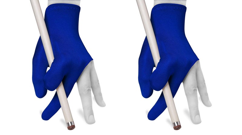 Quality gloves Billiard Fits Either Hand - One Size fits All - Choose Your Color (Blue 2 Pack) - Image 1